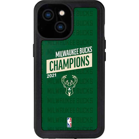 NBA Milwaukee Bucks 2021 Champions iPhone 15 Waterproof Case